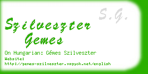 szilveszter gemes business card